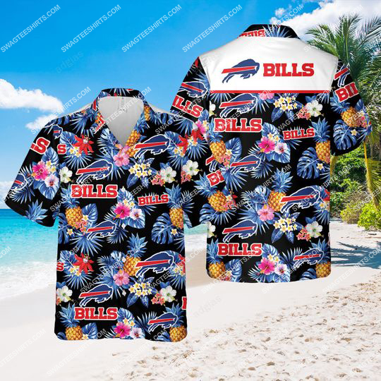 Buffalo Bills Football And Flower Tropical All Over Print Hawaiian Shirt Buffalo Bills Football And Flower Tropical All Over Print Hawaiian Shirt