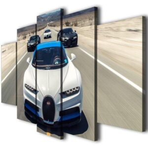 Bugatti Chiron Luxury Cars Racing - Automative 5 Panel Canvas Art Wall Decor
