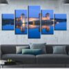 Building Lake - Nature 5 Panel Canvas Art Wall Decor