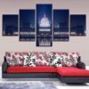 Building Night - Nature 5 Panel Canvas Art Wall Decor