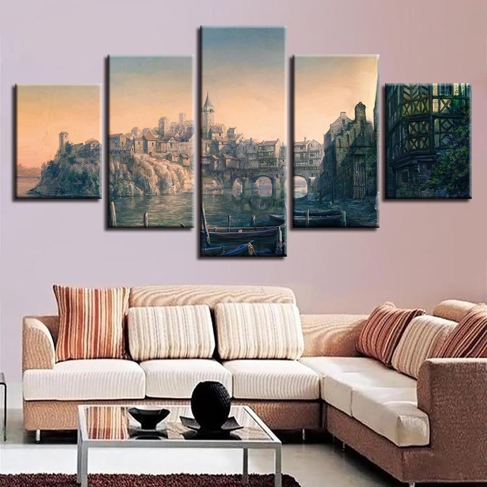 Building - Nature 5 Panel Canvas Art Wall Decor Building - Nature 5 Panel Canvas Art Wall Decor