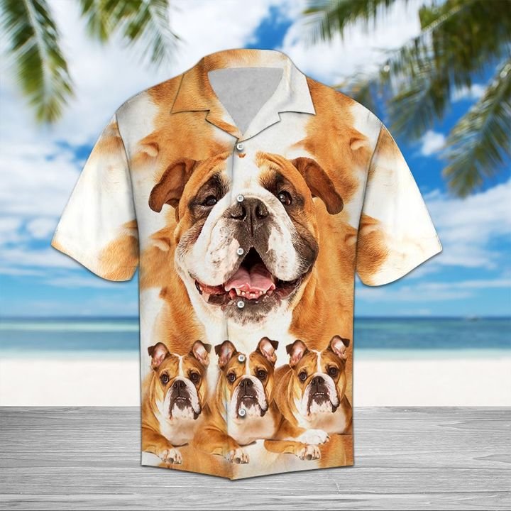 Bulldog Great Hawaiian Shirt Summer Button Up Bulldog Great Hawaiian Shirt Summer Button Up