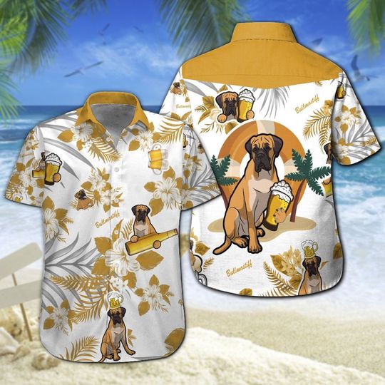 Bullmastiff Beer Hawaiian Shirt Summer Button Up Bullmastiff Beer Hawaiian Shirt Summer Button Up