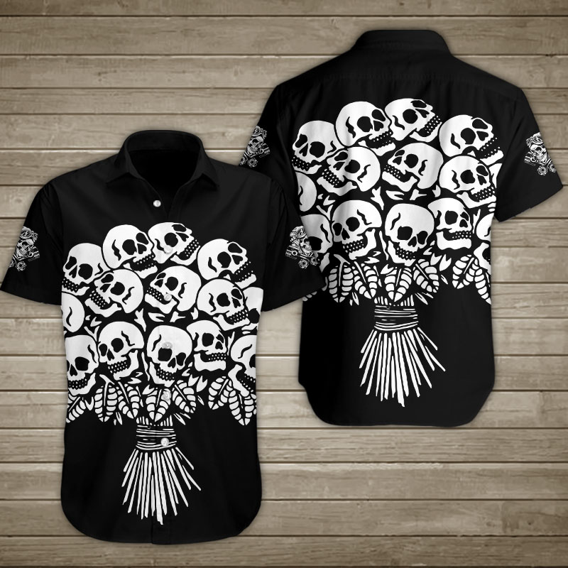 Bunch Of Skull Hawaiian Shirt Summer Button Up Bunch Of Skull Hawaiian Shirt Summer Button Up