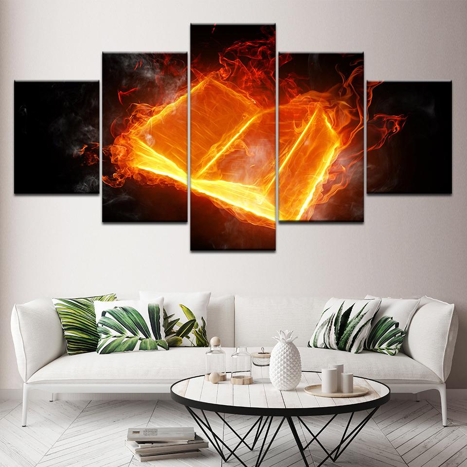 Burning Book Flame - Abstract 5 Panel Canvas Art Wall Decor Burning Book Flame - Abstract 5 Panel Canvas Art Wall Decor