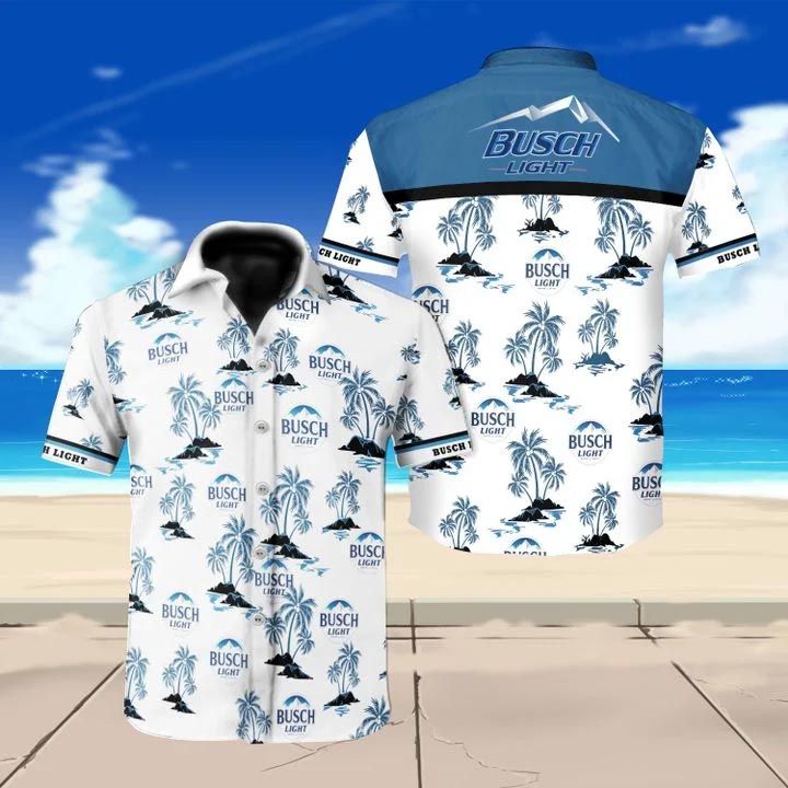Busch Light Beer Hawaiian Shirt Summer Button Up Busch Light Beer Hawaiian Shirt Summer Button Up