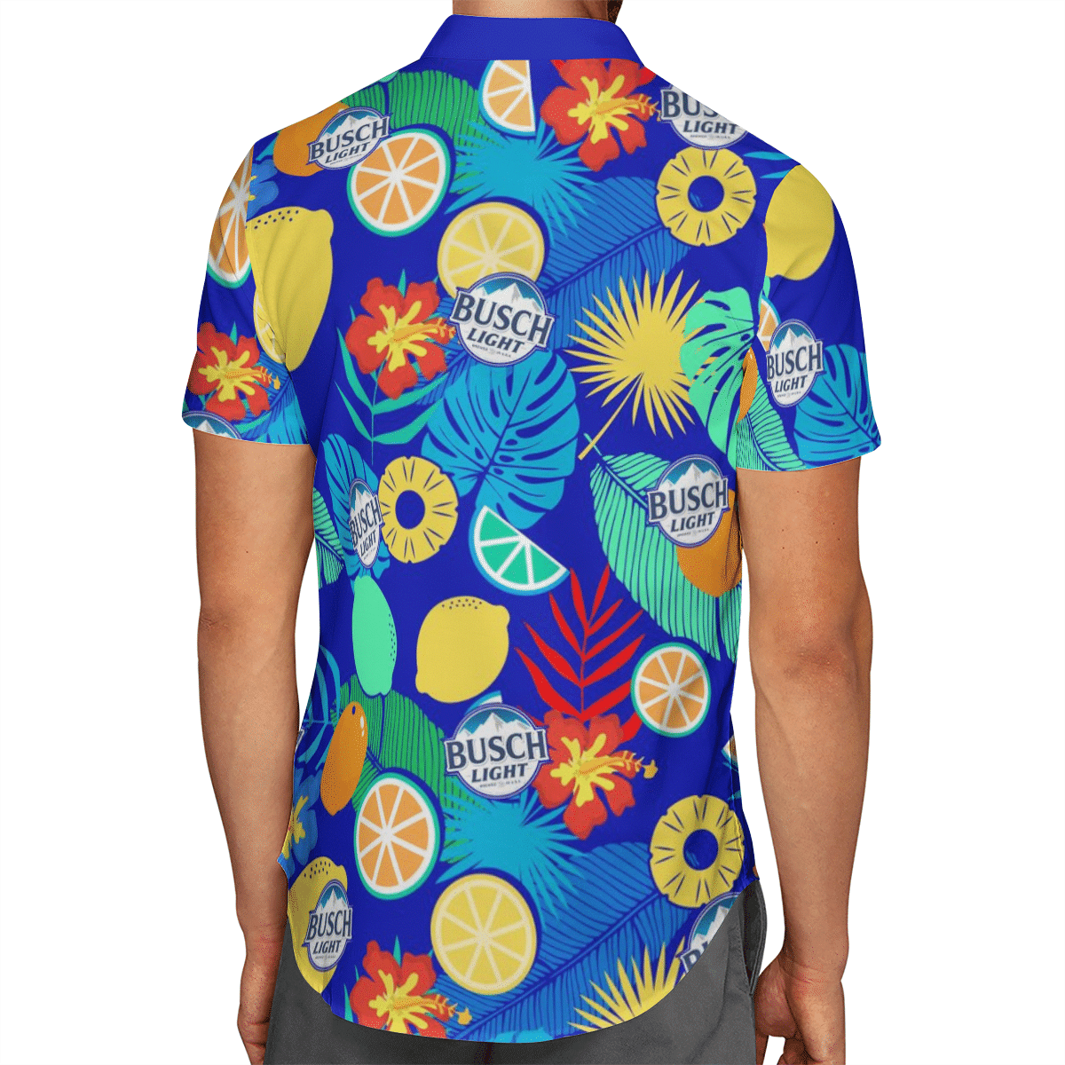 Busch Light Tropical Blue Hawaiian Shirt Busch Light Tropical Blue Hawaiian Shirt