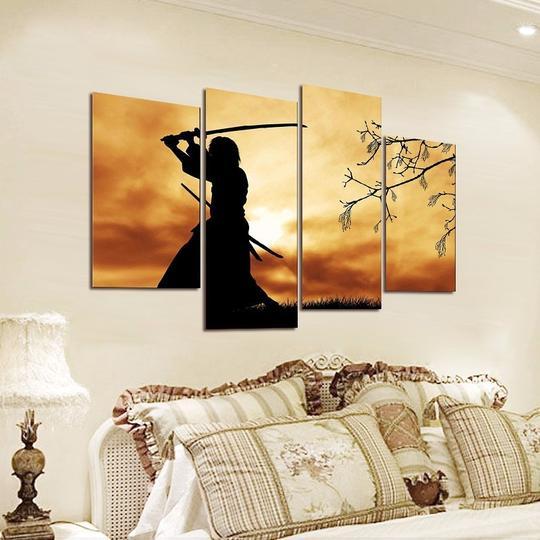 Bushido Spirit Japanese Samurai - Famous Person 5 Panel Canvas Art Wall Decor Bushido Spirit Japanese Samurai - Famous Person 5 Panel Canvas Art Wall Decor