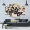 Butterflies In Motion - Abstract Animal 5 Panel Canvas Art Wall Decor