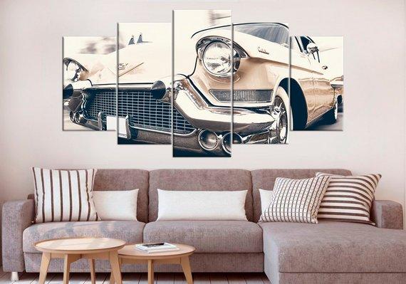 Cadillac Oldtimer Classic Car - Automative 5 Panel Canvas Art Wall Decor Cadillac Oldtimer Classic Car - Automative 5 Panel Canvas Art Wall Decor