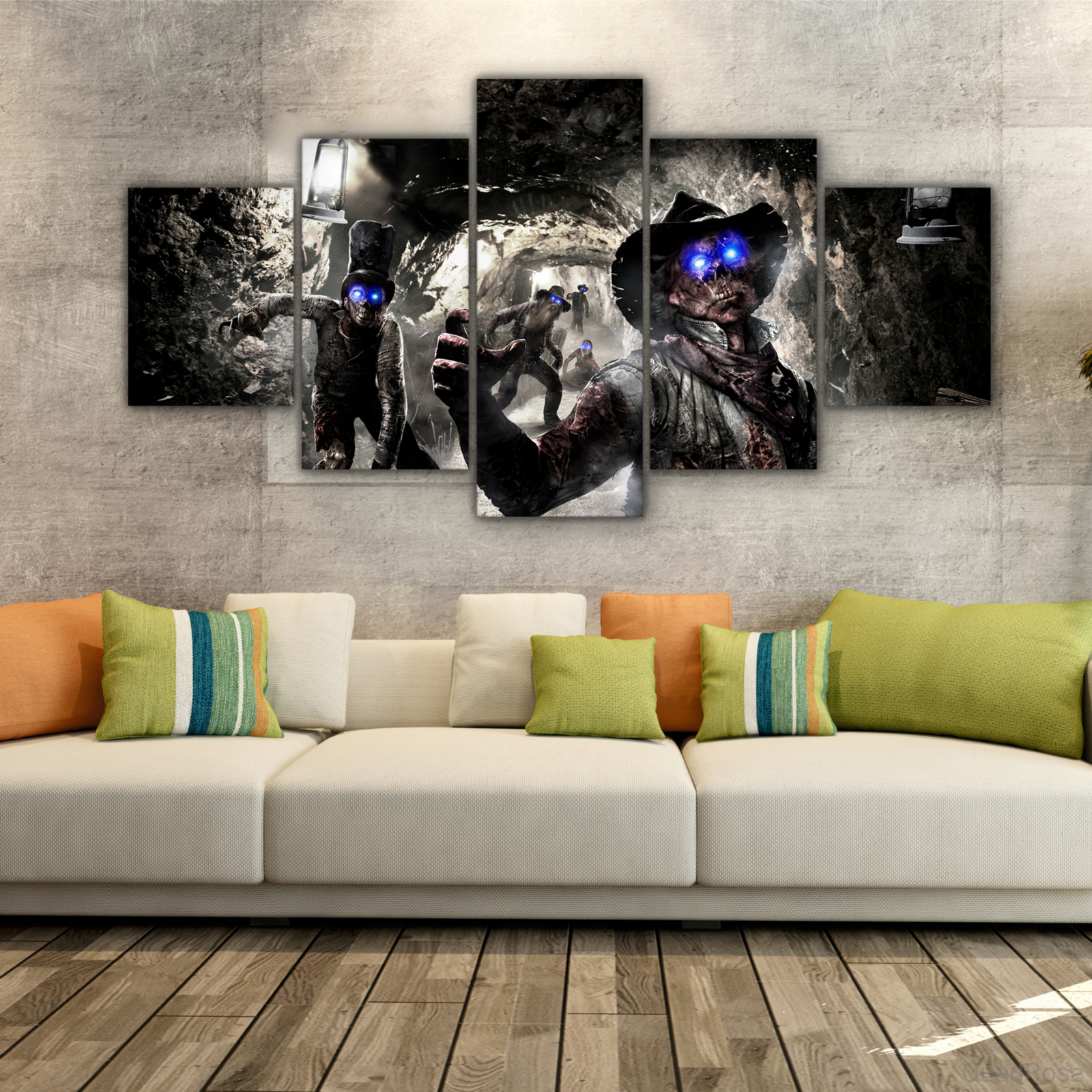 Call Of Duty Buried Zombies Movies - Movie 5 Panel Canvas Art Wall Decor Call Of Duty Buried Zombies Movies - Movie 5 Panel Canvas Art Wall Decor