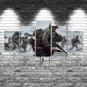 Call Of Duty Wwii - Gaming 5 Panel Canvas Art Wall Decor