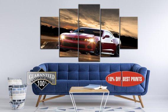 Camaro Muscle Car Sports - Automative 5 Panel Canvas Art Wall Decor Camaro Muscle Car Sports - Automative 5 Panel Canvas Art Wall Decor