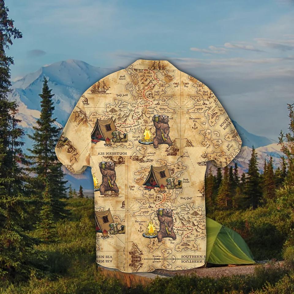 Camping Bear Hawaiian Shirt Camping Bear Hawaiian Shirt