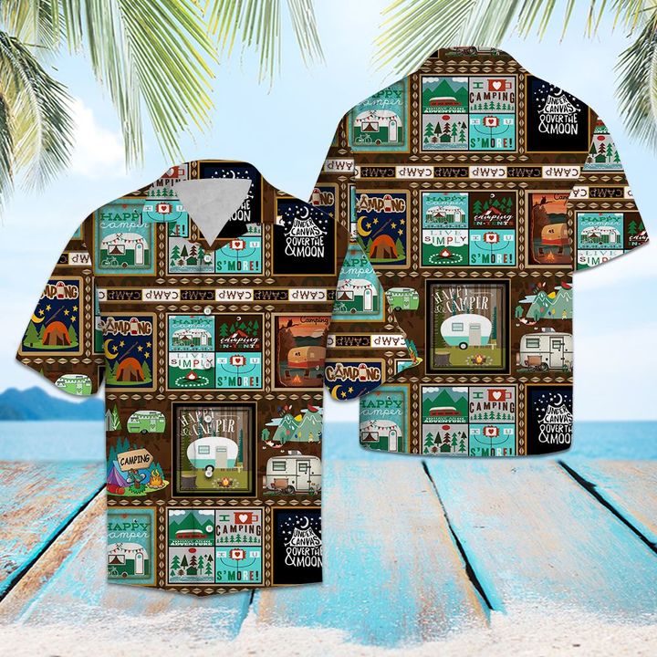 Camping Life Hawaiian Shirt Summer Button Up Camping Life Hawaiian Shirt Summer Button Up
