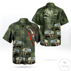 Canadian Army Heavy Logistics Vehicle Wheeled Hawaiian Shirt