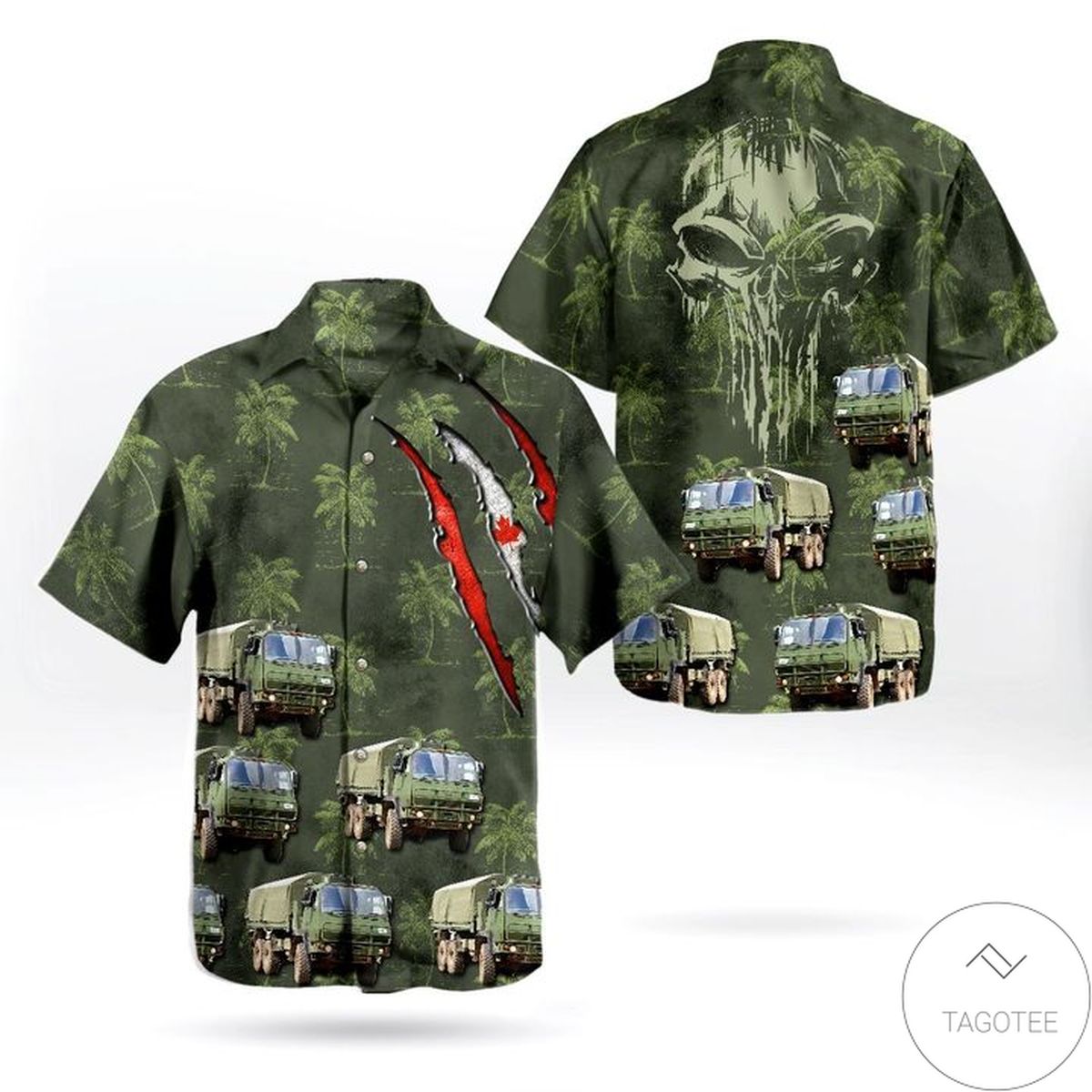 Canadian Army Heavy Logistics Vehicle Wheeled Hawaiian Shirt Canadian Army Heavy Logistics Vehicle Wheeled Hawaiian Shirt