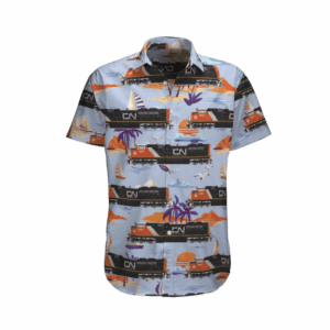 Canadian National Railway Emd Sd70M-2 Locomotive Hawaiian Shirt