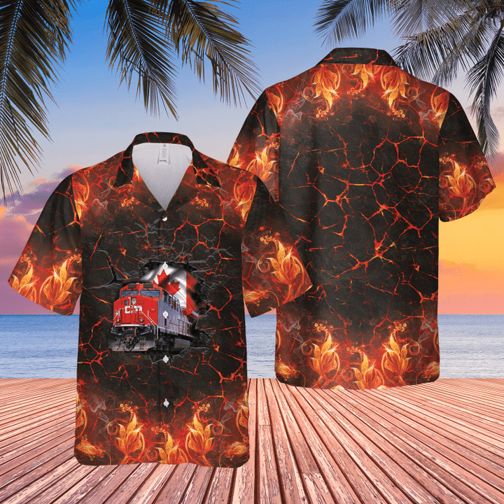 Canadian Train Driver Locomotive 2 Short Sleeve Hawaiian Shirt Canadian Train Driver Locomotive 2 Short Sleeve Hawaiian Shirt