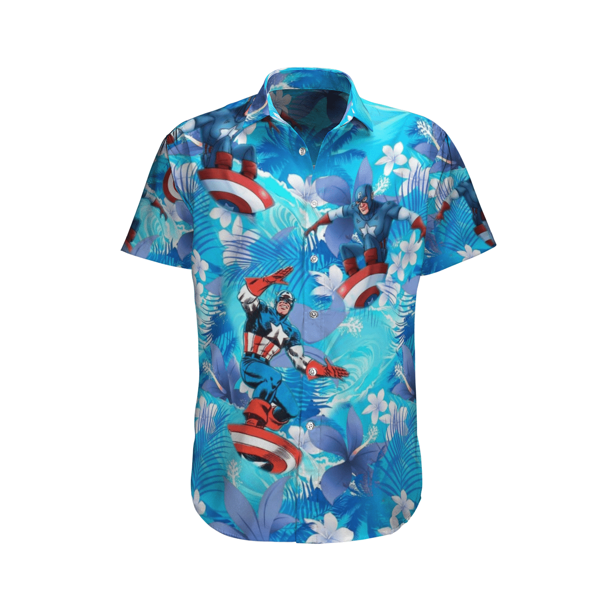 Captain America Surfing Hawaiian Shirt Captain America Surfing Hawaiian Shirt