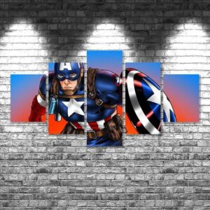 Captain America - Movie 5 Panel Canvas Art Wall Decor