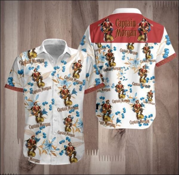 Captain Morgan Hawaiian Shirt Summer Button Up Captain Morgan Hawaiian Shirt Summer Button Up