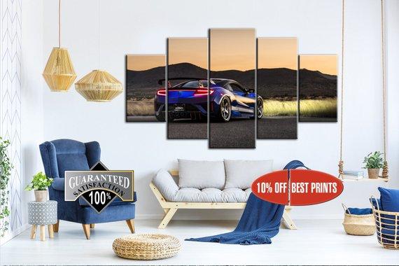 Car Honda Nsx - Automative 5 Panel Canvas Art Wall Decor Car Honda Nsx - Automative 5 Panel Canvas Art Wall Decor