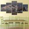 Caribou On A Mountain Top - Animal 5 Panel Canvas Art Wall Decor