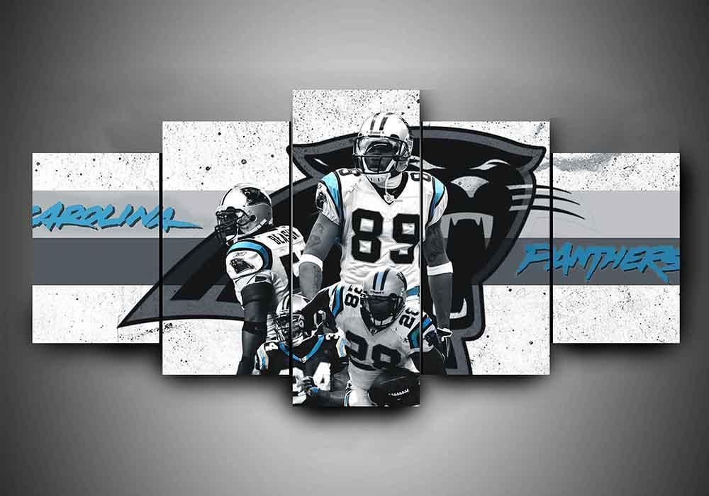 Carolina Panthers 3 - Sport 5 Panel Canvas Art Wall Decor Carolina Panthers 3 - Sport 5 Panel Canvas Art Wall Decor