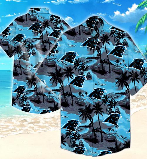 Carolina Panthers Coconut Tree Hawaiian Shirt Summer Button Up Carolina Panthers Coconut Tree Hawaiian Shirt Summer Button Up
