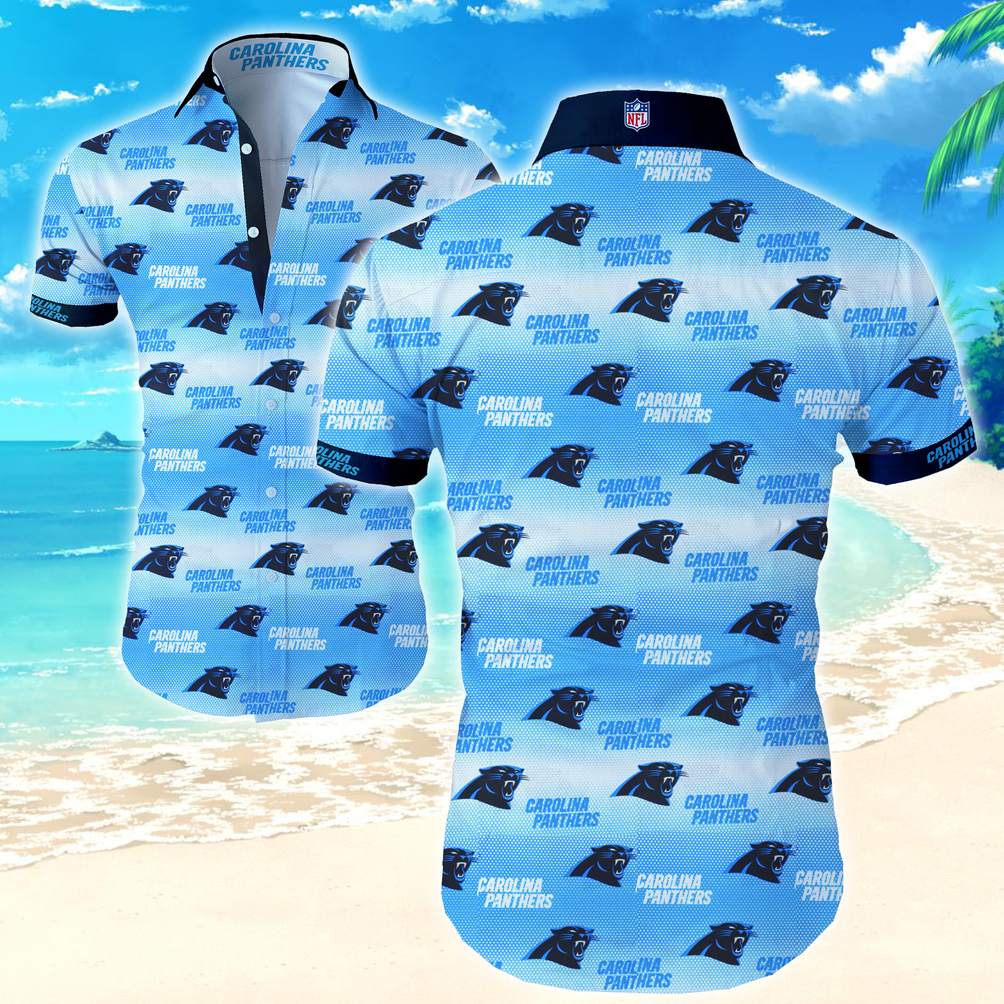 Carolina Panthers Funny Hawaiian Shirt Summer Button Up Carolina Panthers Funny Hawaiian Shirt Summer Button Up