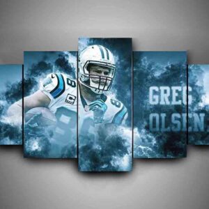 Carolina Panthers - Greg Olsen - Sport 5 Panel Canvas Art Wall Decor