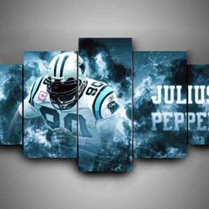 Carolina Panthers - Julius Peppers #1 - Sport 5 Panel Canvas Art Wall Decor