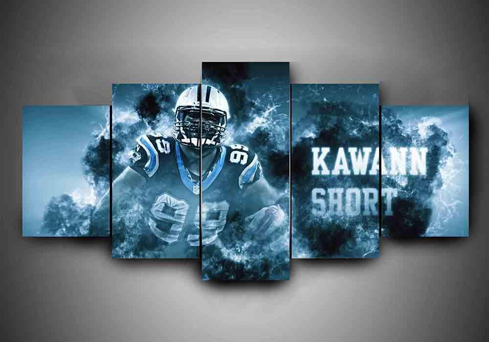 Carolina Panthers - Kawann Short - Sport 5 Panel Canvas Art Wall Decor Carolina Panthers - Kawann Short - Sport 5 Panel Canvas Art Wall Decor