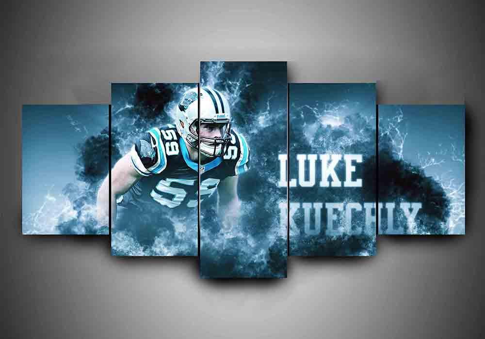 Carolina Panthers - Luke Kuechly 1 - Sport 5 Panel Canvas Art Wall Decor Carolina Panthers - Luke Kuechly 1 - Sport 5 Panel Canvas Art Wall Decor