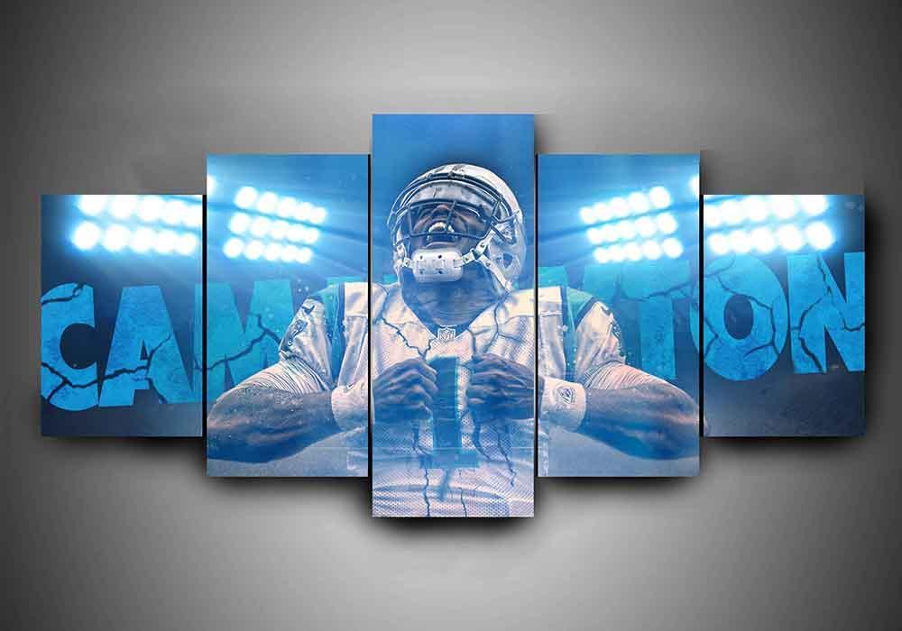 Carolina Panthers - New Camton #1 - Sport 5 Panel Canvas Art Wall Decor Carolina Panthers - New Camton #1 - Sport 5 Panel Canvas Art Wall Decor