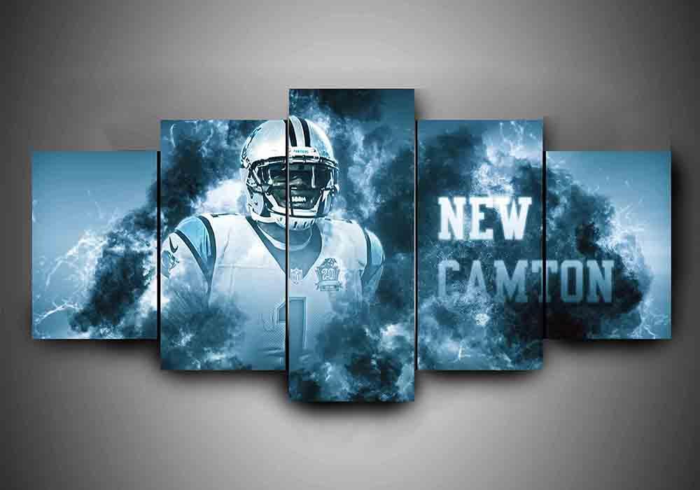 Carolina Panthers - New Camton #2 - Sport 5 Panel Canvas Art Wall Decor Carolina Panthers - New Camton #2 - Sport 5 Panel Canvas Art Wall Decor