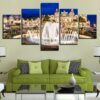 Casino De Monte Carlo Fountain - Nature 5 Panel Canvas Art Wall Decor