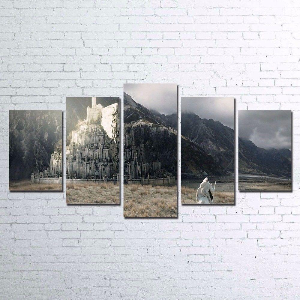 Castle Of Lord Of The Ring - Movie 5 Panel Canvas Art Wall Decor Castle Of Lord Of The Ring - Movie 5 Panel Canvas Art Wall Decor