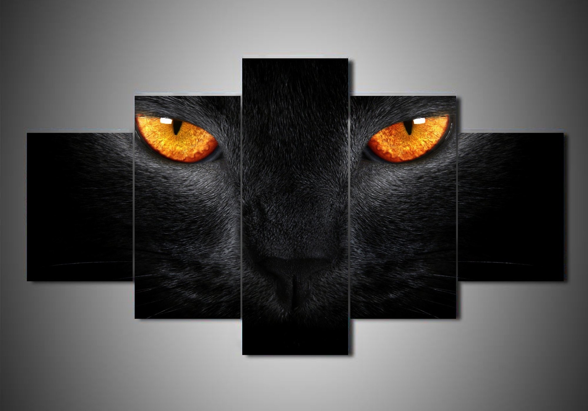 Cat 1 - Animal 5 Panel Canvas Art Wall Decor Cat 1 - Animal 5 Panel Canvas Art Wall Decor
