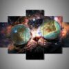 Cat 4 - Animal 5 Panel Canvas Art Wall Decor