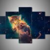 Cat 5 - Animal 5 Panel Canvas Art Wall Decor