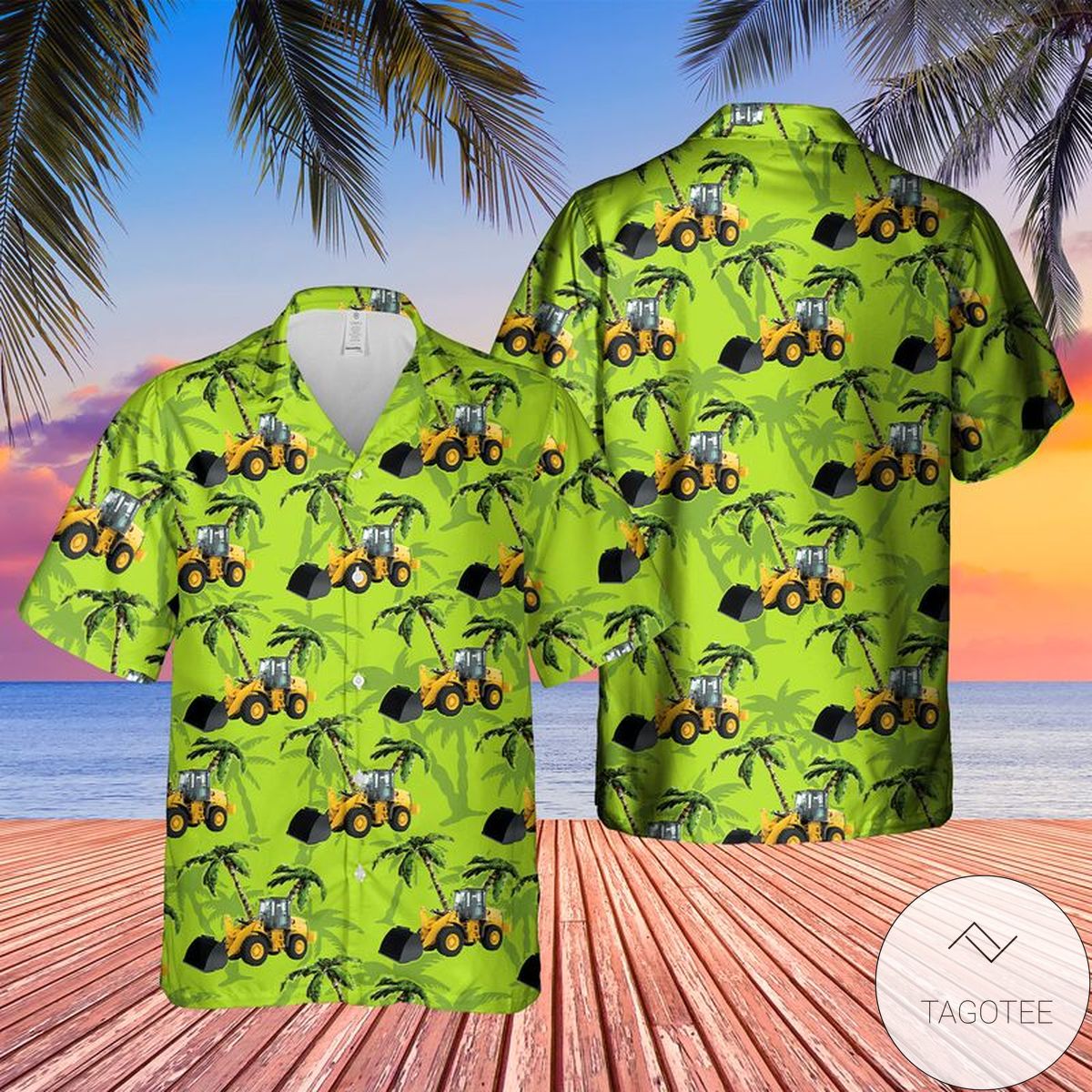 Cat 920 Compact Wheel Loader Hawaiian Shirt- Tagotee Cat 920 Compact Wheel Loader Hawaiian Shirt- Tagotee