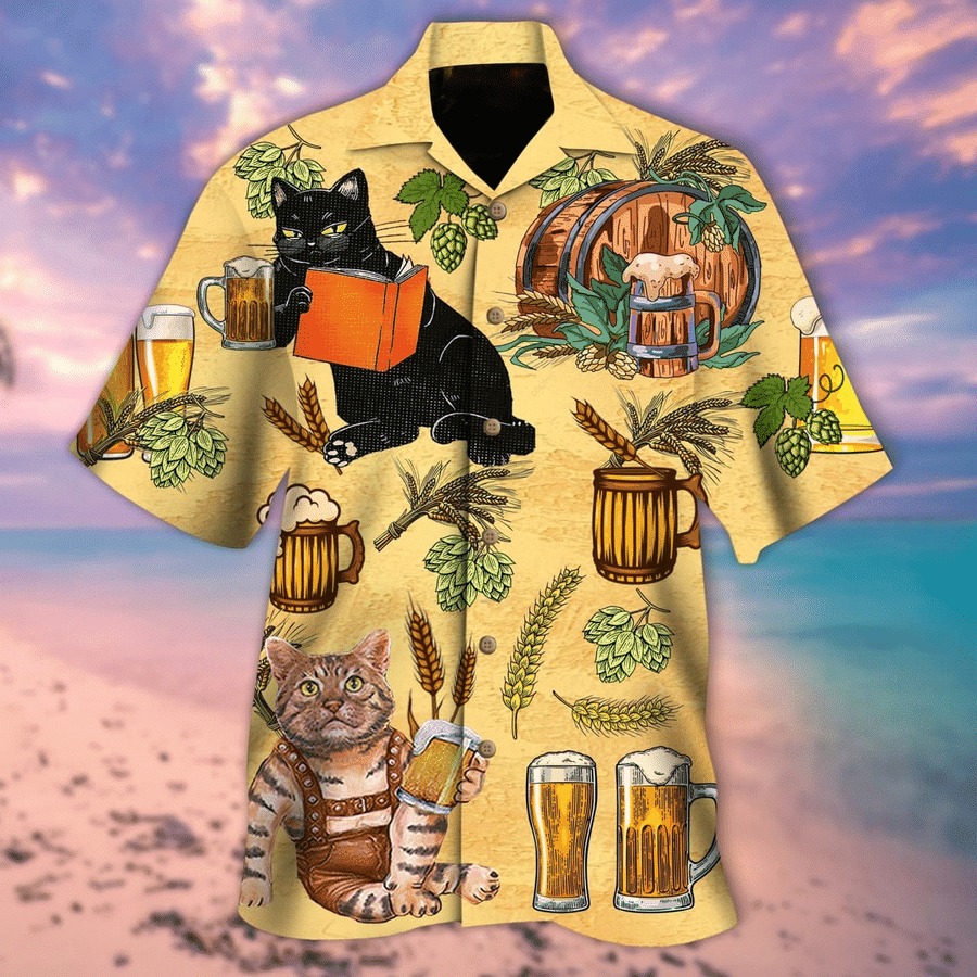 Cat And Beer Hawaiian Shirt Cat And Beer Hawaiian Shirt