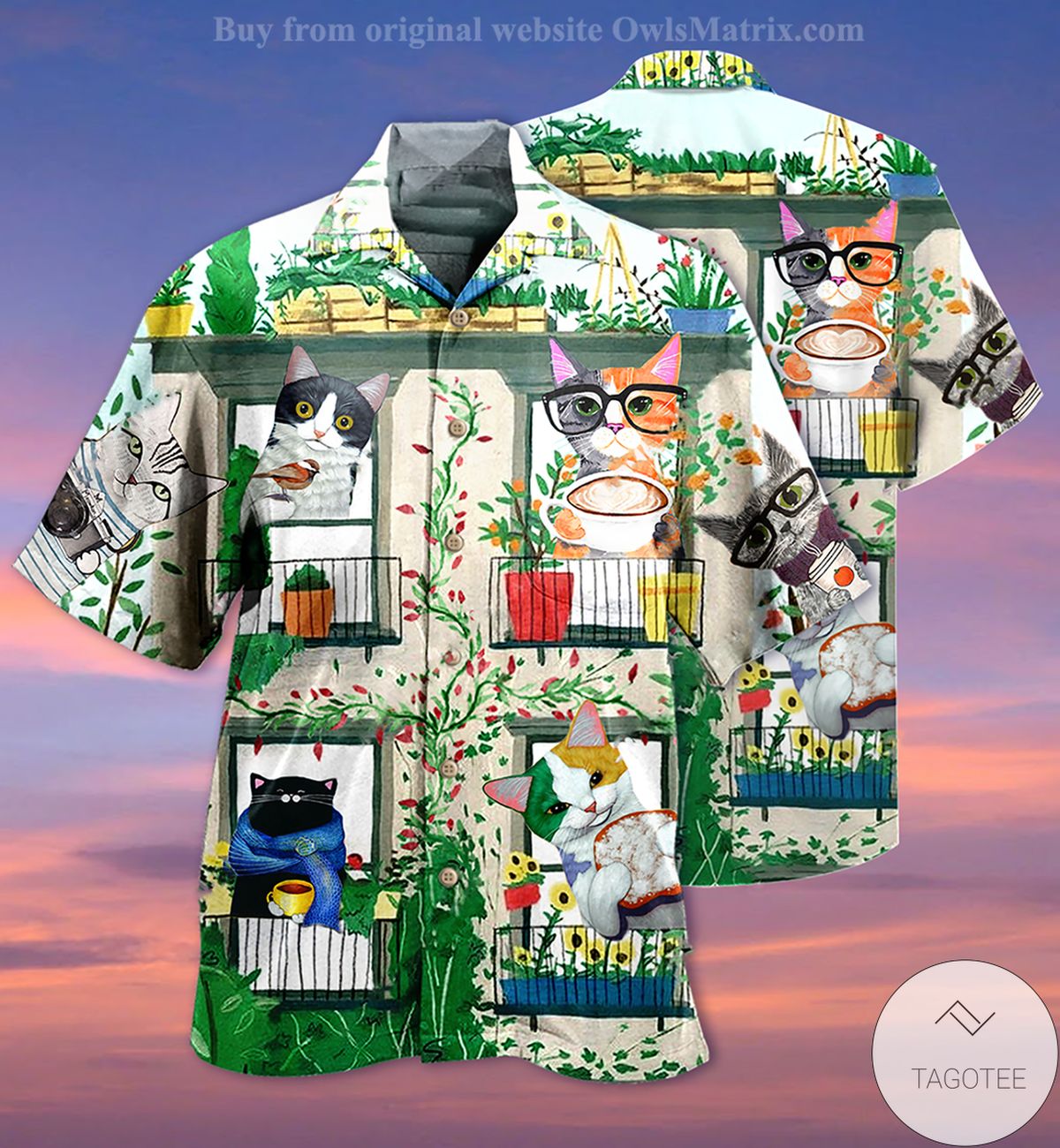 Cat And Coffee In The Morning Hawaiian Shirt Cat And Coffee In The Morning Hawaiian Shirt