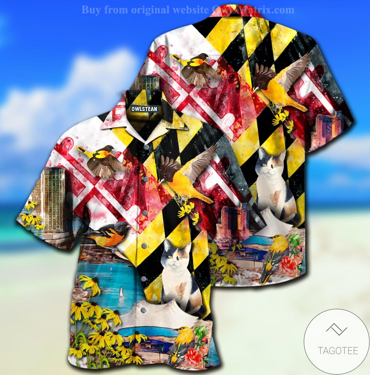 Cat Beautiful Maryland State Hawaiian Shirt Cat Beautiful Maryland State Hawaiian Shirt