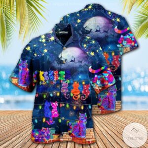Cat Christmas Night Hawaiian Shirt
