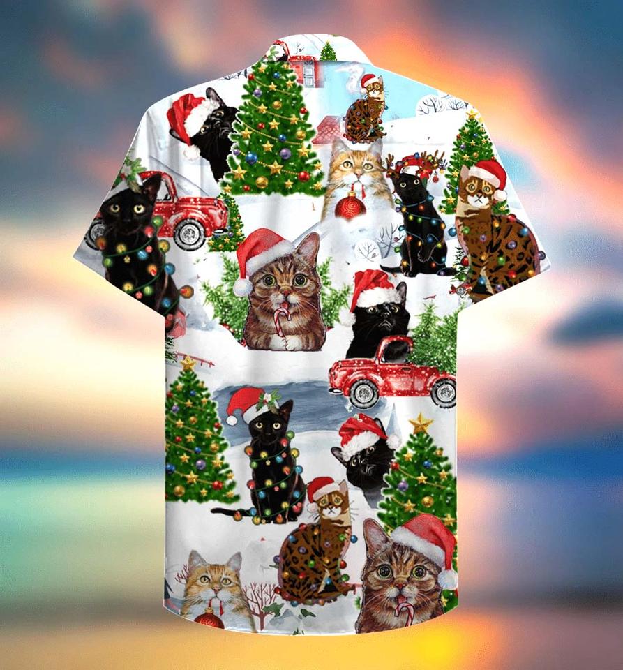 Cat Christmas Santa Hawaiian Shirt Cat Christmas Santa Hawaiian Shirt