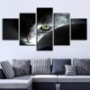 Cat Eyes - Animal 5 Panel Canvas Art Wall Decor