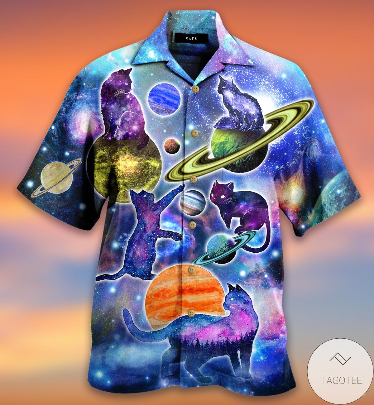 Cat In The Galaxy Hawaiian Shirt Cat In The Galaxy Hawaiian Shirt